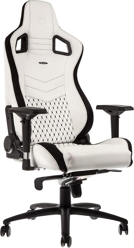 noblechairs Epic Gaming Stuhl - Bürostuhl - Schreibtischstuhl - PU-Kunstleder - Inklusive Kissen - Weiß/Schwarz Bild 1