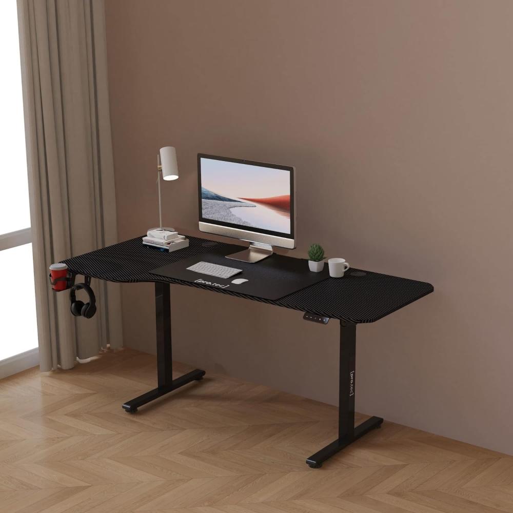 Höhenverstellbarer Tisch Stryn 160x75cm schwarz [pro. tec] Bild 1