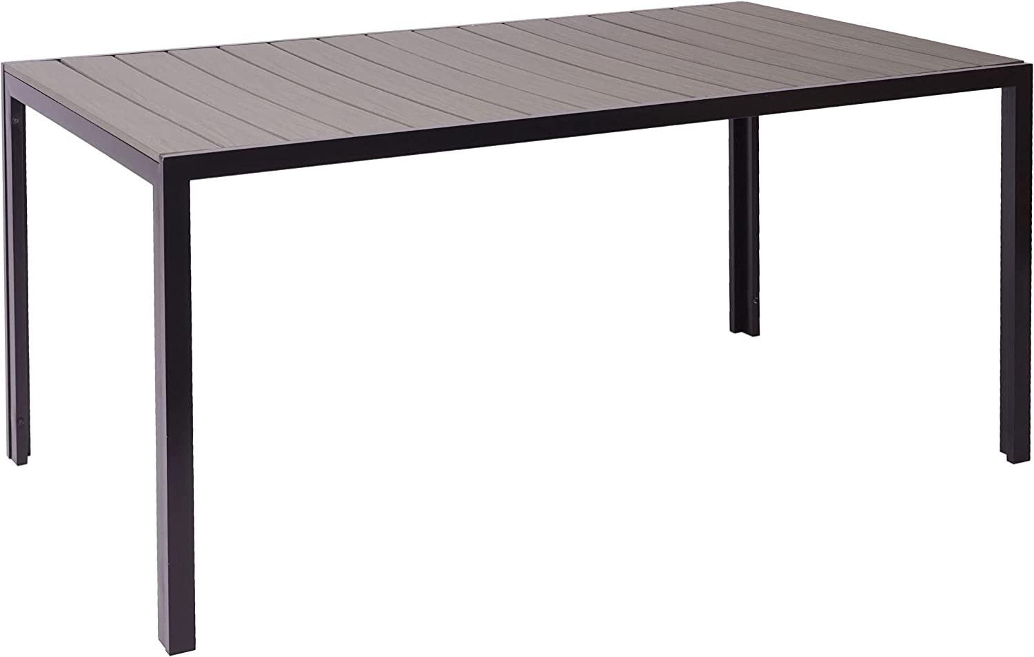 Gartentisch HWC-F90, Tisch Bistrotisch, WPC-Tischplatte 160x90cm ~ grau Bild 1