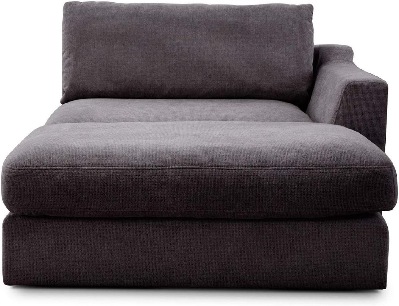 CAVADORE Sofa-Modul "Fiona" Longchair mit Armteil rechts / XXL-Recamiere passend zur Couchgarnitur Fiona / 139 x 90 x 199 /Webstoff grau Bild 1