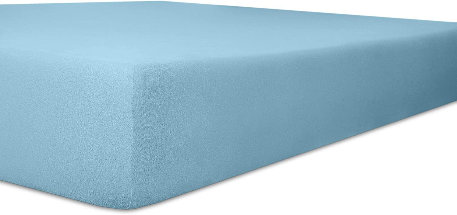 Kneer Fein Jersey Spannbetttuch 90x190 - 100x200 cm blau (36) Bild 1