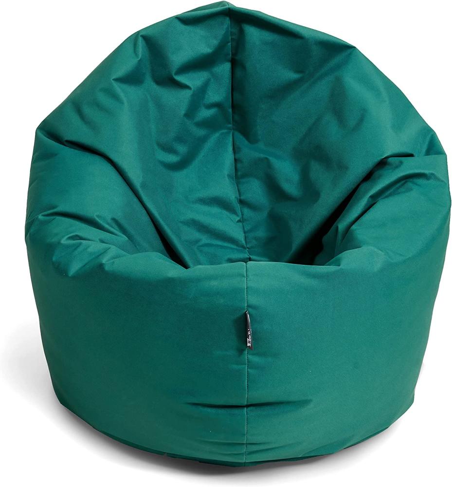 BubiBag Sitzsack für Erwachsene -Indoor Outdoor XL Sitzsäcke, Sitzkissen oder als Gaming Sitzsack, geliefert mit Füllung (125 cm Durchmesser, Petrol) Bild 1