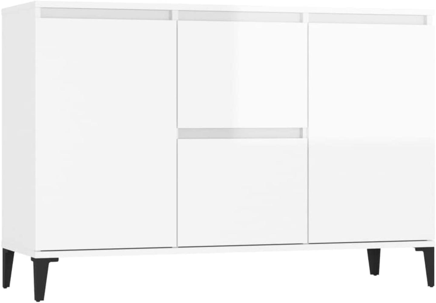 Sideboard Hochglanz-Weiß 104x35x70 cm Holzwerkstoff Bild 1