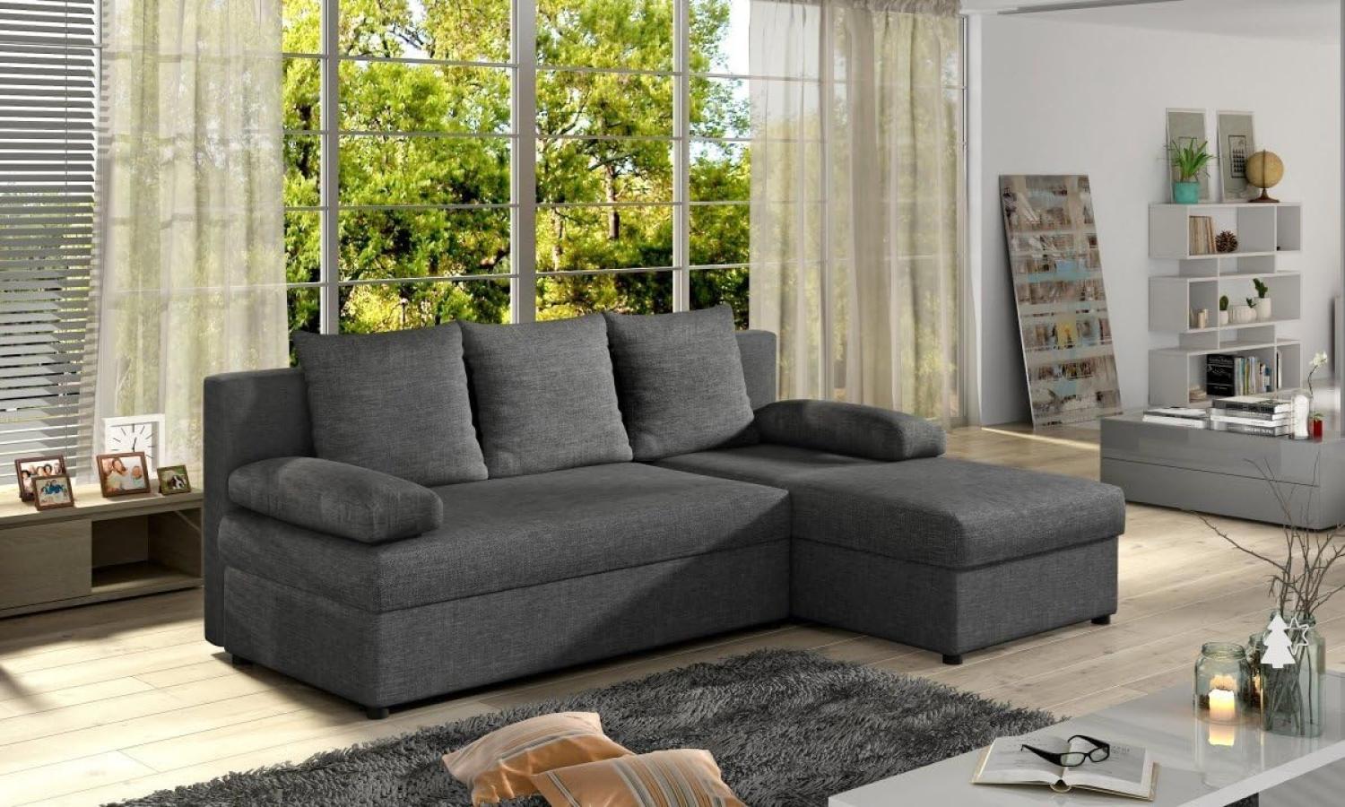 Designer Sofa Cali mit Stauraum und Schlaffunktion Anthrazit Rechts Bild 1