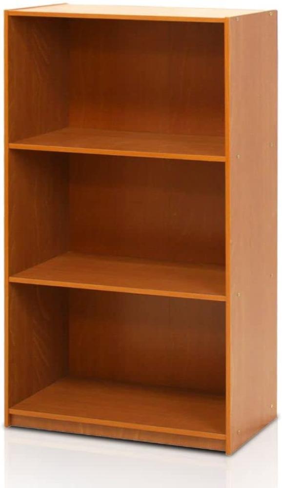 Furinno Basic Bücherregal mit 3 Fächern, Aufbewahrungsregal, Verbundholz, Leichte Kirsche, 23. 5 x 23. 5 x 100. 33 cm Bild 1