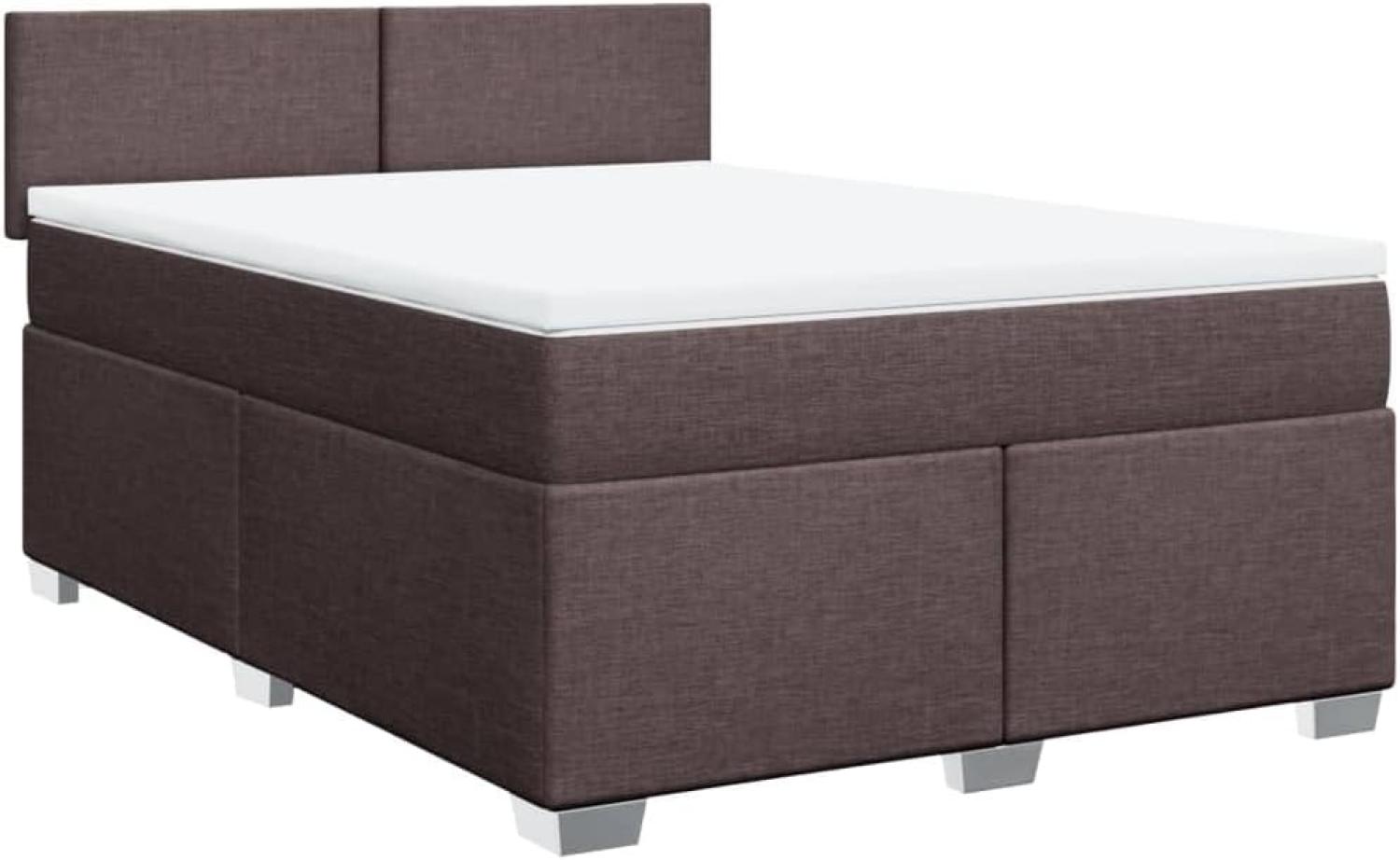 Boxspringbett mit Matratze Dunkelbraun 140x200 cm Stoff 3288207 Bild 1