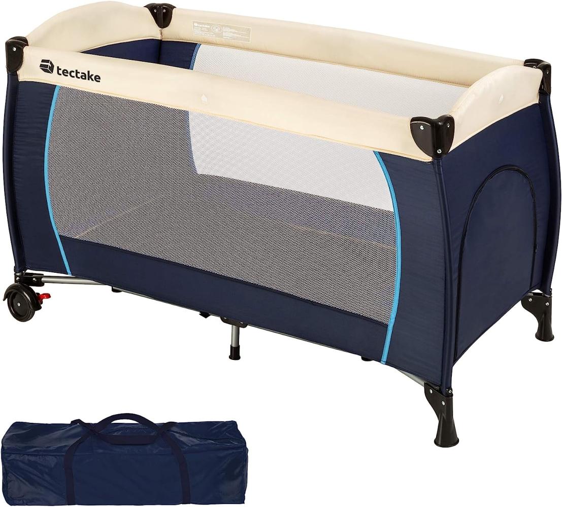 TecTake Kinderreisebett mit Schlafunterlage und praktischer Transporttasche - diverse Farben - (Blau | Nr. 402416) Bild 1