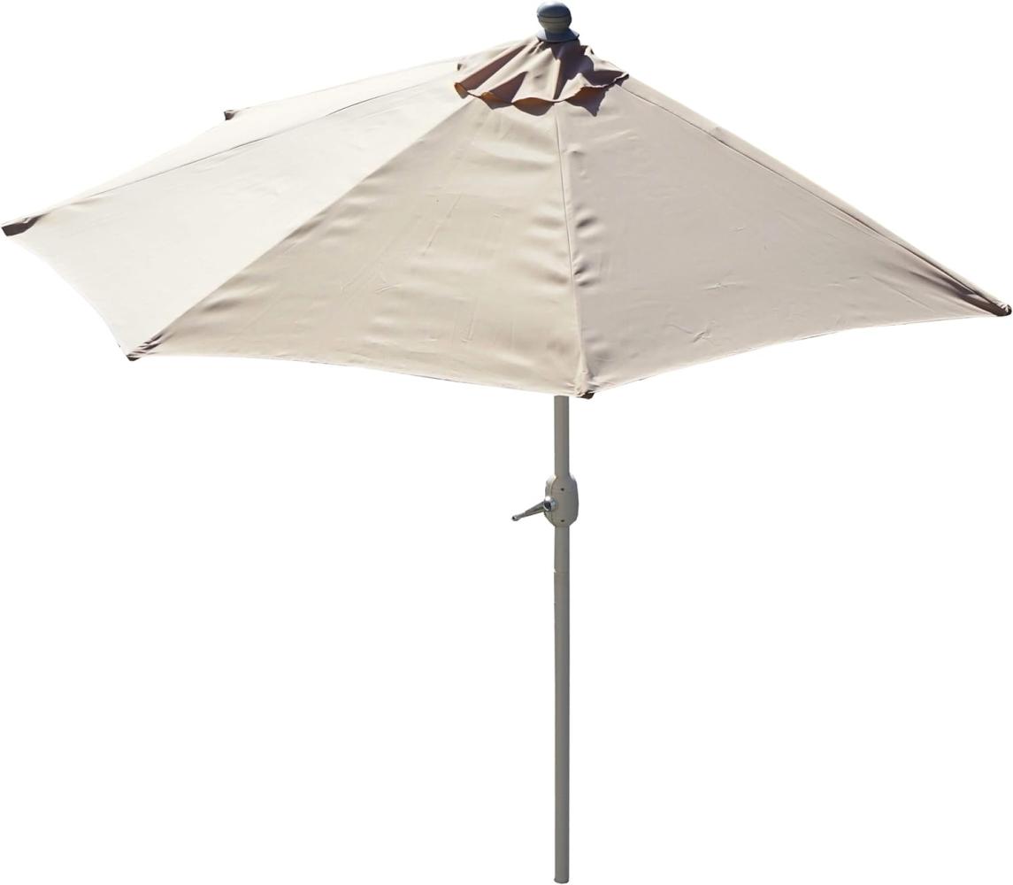 Sonnenschirm halbrund Parla, Halbschirm Balkonschirm, UV 50+ Polyester/Alu 3kg ~ 300cm creme ohne Ständer Bild 1