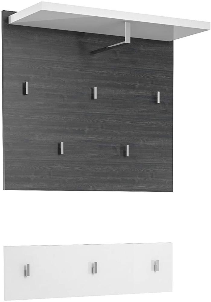 MAJA Möbel 25102256 VENDO Garderoben-Paneel, Spanplatte, Ash Oak - weiß Hochglanz, 66,1 x 76,0 x 26,5 cm Bild 1