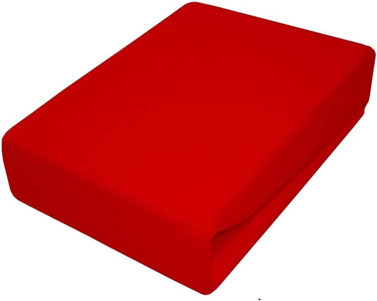 Spannbettlaken Kinderbett JERSEY 60x120 70x140 80x160 Top Qualität Hohe Gewicht 180g/m2 (80x160, Rot) Bild 1