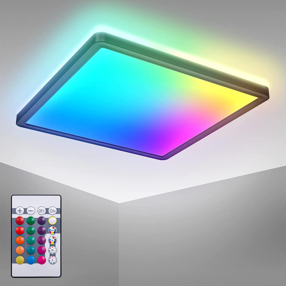 LED Deckenlampe RGB Dimmbar Panel Farbwechsel Deckenleuchte indirektes Licht 15W Bild 1