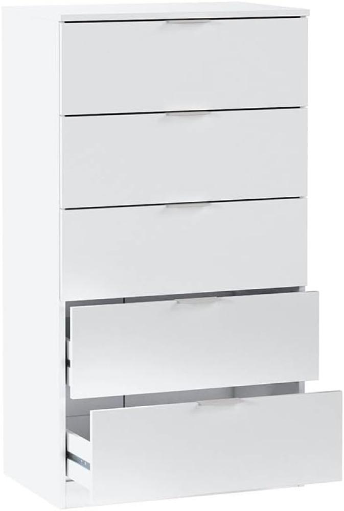Hochkommode >Chest of drawers< in Artik-Weiß - 60x110x40 (BxHxT) Bild 1