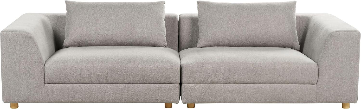 3-Sitzer Sofa hellgrau mit Kissen LERMON Bild 1