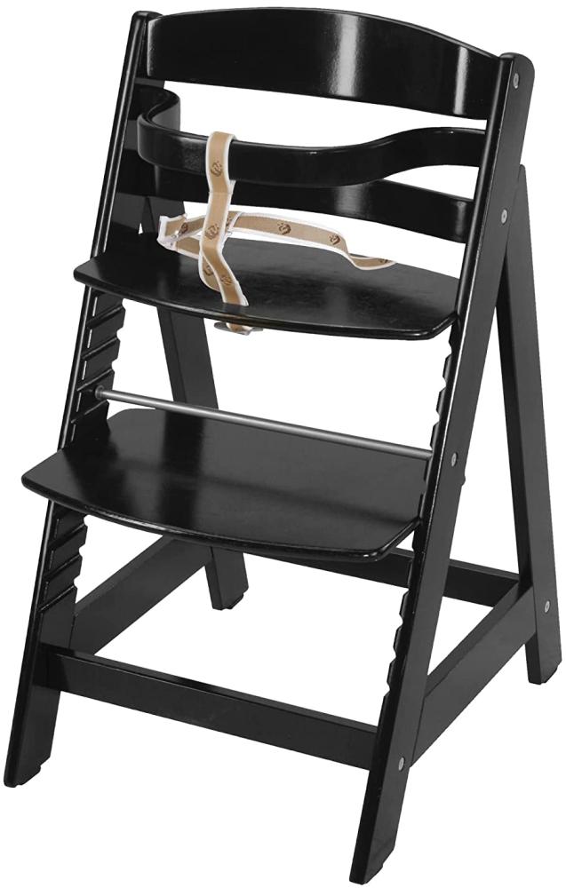 Roba 'Sit Up III' Treppenhochstuhl, schwarz, höhenverstellbar, mit Sicherheitsbügel und Gurtsystem, bis 50 kg belastbar Bild 1