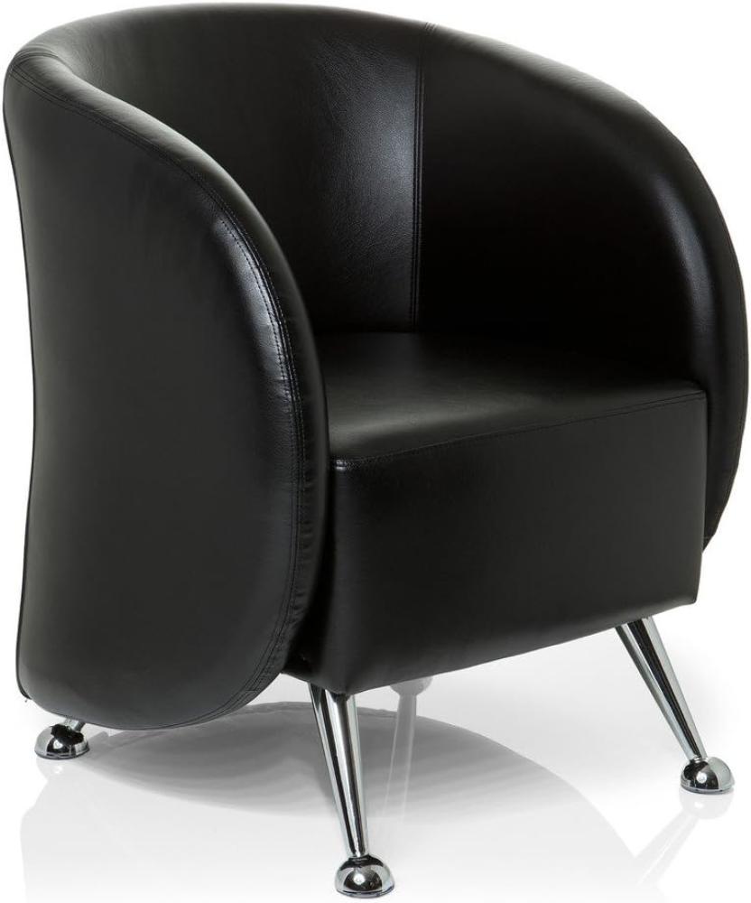 hjh OFFICE Polstersessel ST. Lucia Kunstleder Lounge-Sessel mit weicher Sitzpolsterung, 713200, Schwarz Bild 1