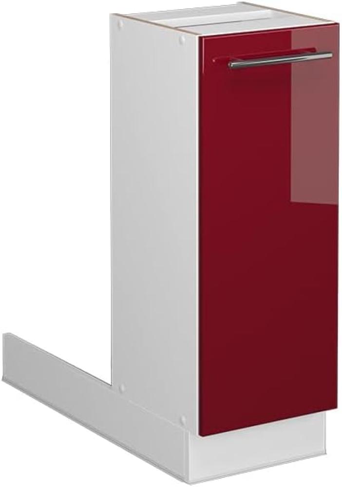 Vicco Küchenschrank Küchenmöbel Küchenzeile Fame-Line modern Küche Einbauküche Blende Unterschrank Hochschrank Hängeschrank (Weiß-Bordeaux-Rot Hochglanz, Regalinselunterschrank 30 cm) Bild 1