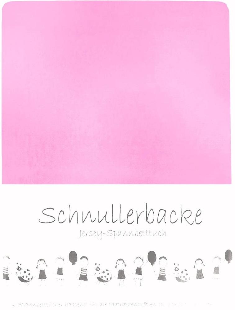 2er Set Baby Jersey Spannbetttuch Schnullerbacke 60/120 x 70/140 cm blütenrosa Bild 1