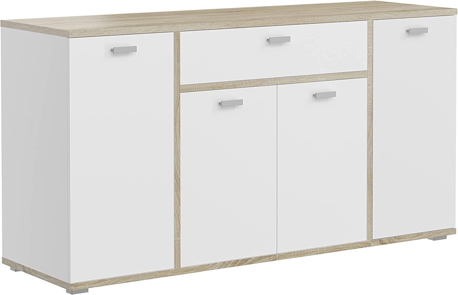 Sideboard Cosmo in weiß und Sonoma Eiche 158 x 84 cm Bild 1