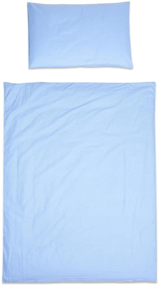 2-teiliges Baby Kinder Bettbezug 150 x 120 cm mit Kopfkissenbezug - Blau Bild 1