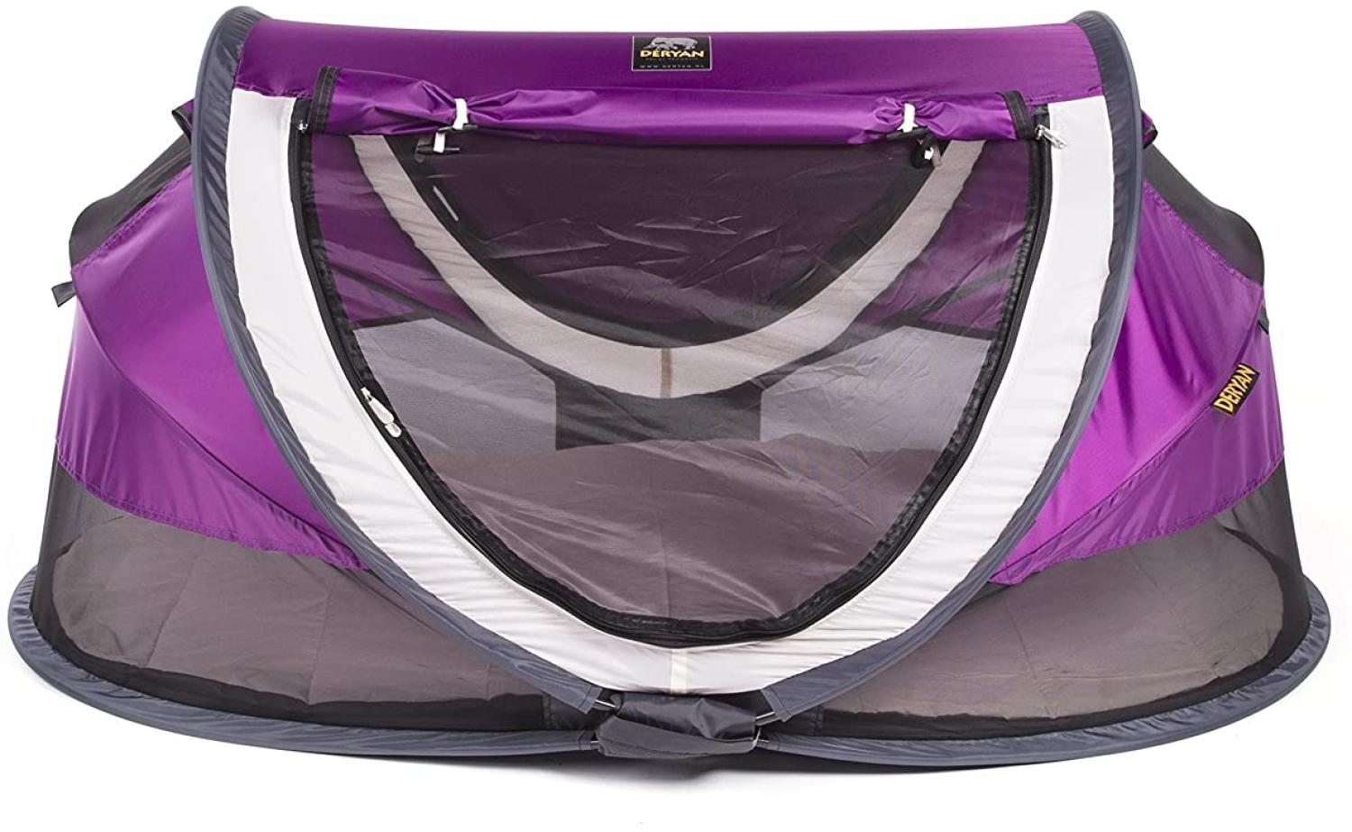 Deryan Reisebett/Travel-cot Peuter Reisebettzelt inklusive Schlafmatte, selbstaufblasbarer Luftmatratze und Tragetasche mit Pop-Up innerhalb 2 Sekunden aufgebaut, purple Bild 1