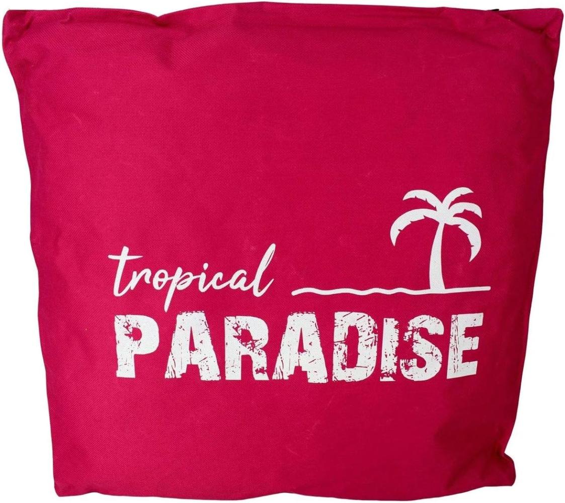 Outdoor Kissen Tropical Paradise 45x45cm wetterbeständig pink o. petrol Garten pink Bild 1