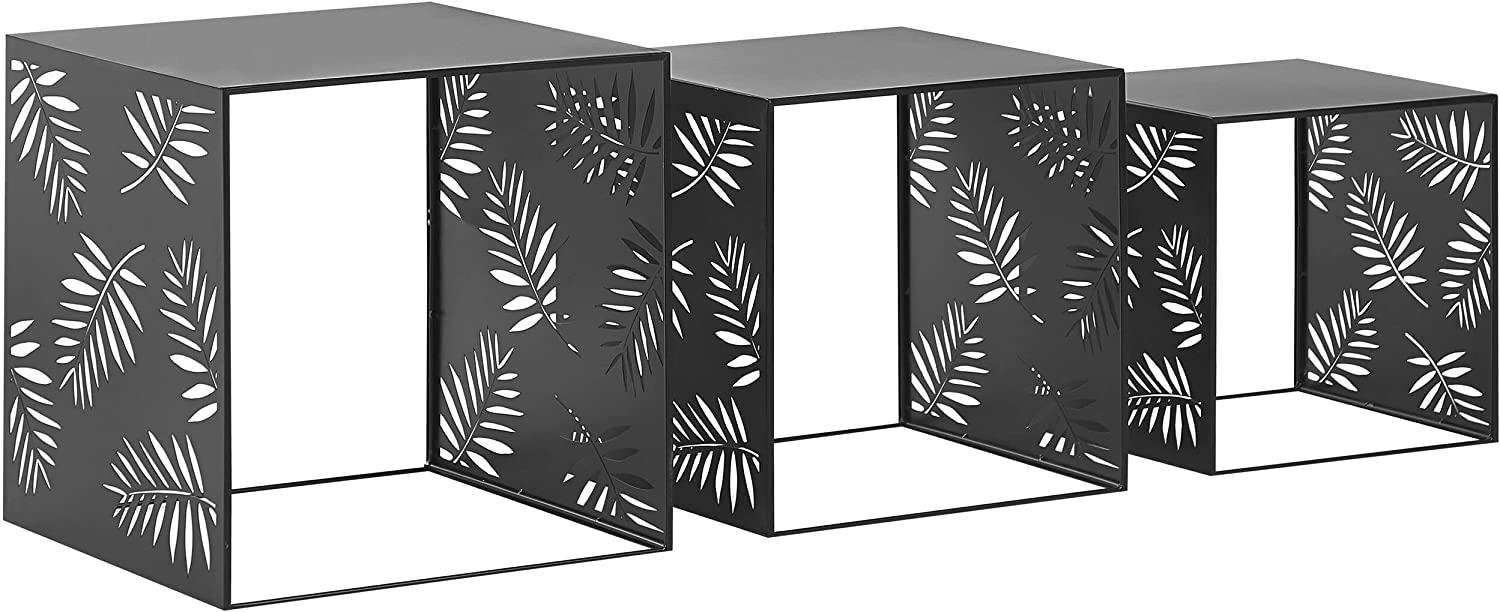 Couchtisch 3er Set Metall schwarz rechteckig WALDO Bild 1