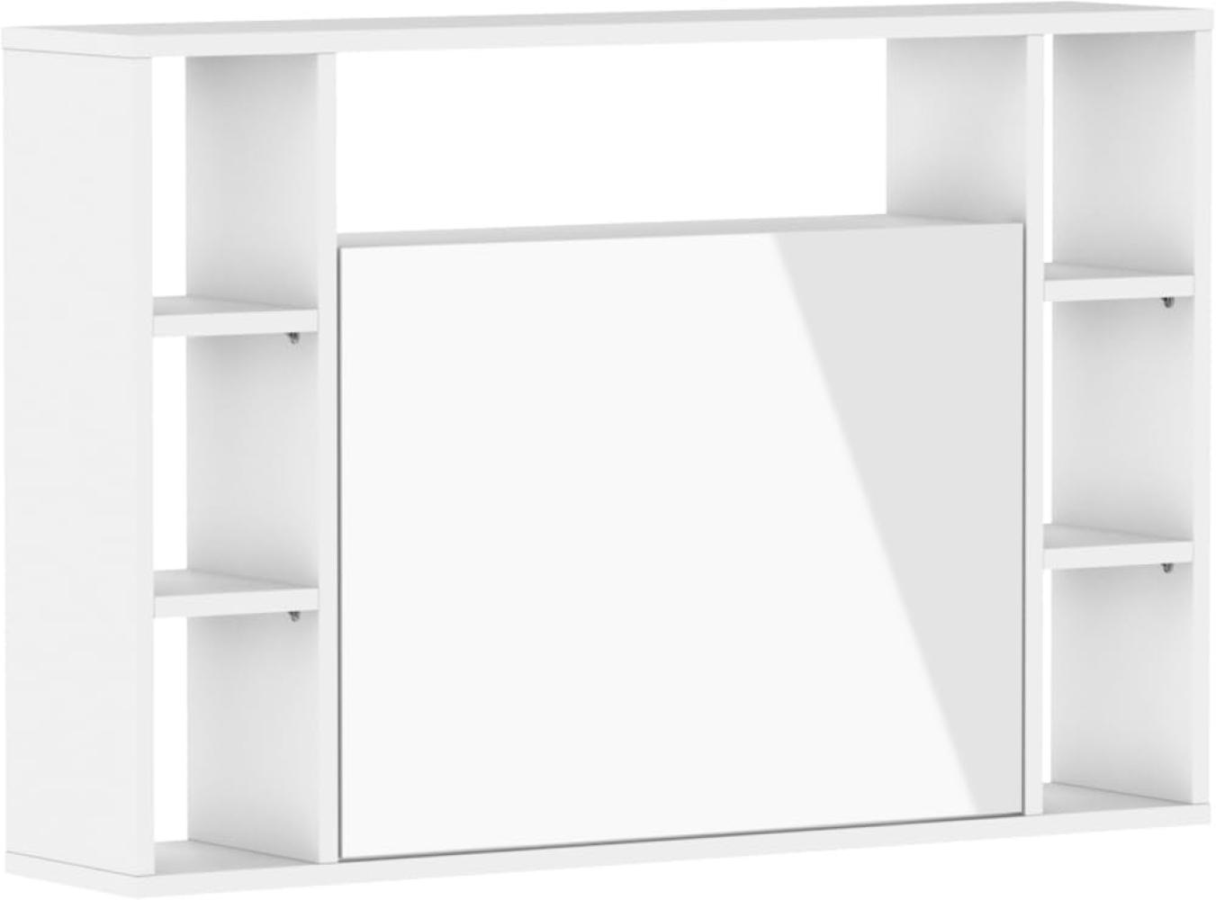 Domando Sekretär Campobasso Modern Breite 94cm, ausklappbare Schreibtischplatte, Hochglanz in Weiß Matt und Weiß Hochglanz Bild 1