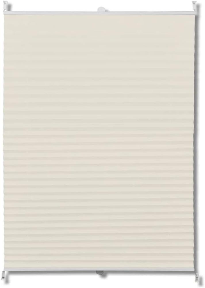 Plissee Faltrollo Rollo Jalousie klemmen 90x125cm Creme Bild 1