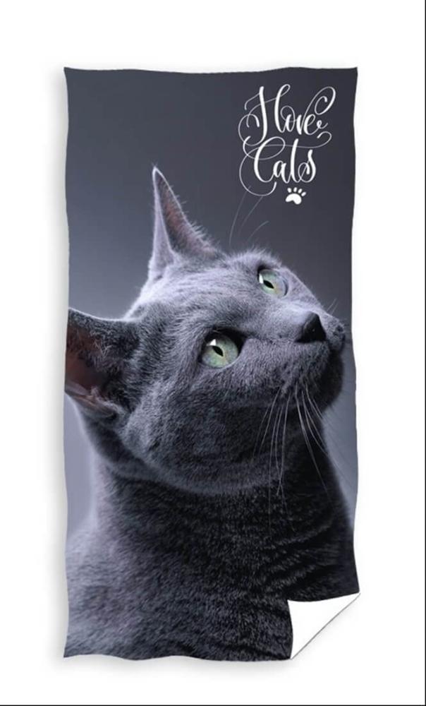 Katte ''Love Cats'' Badehåndklæde - 100 procent bomuld Bild 1