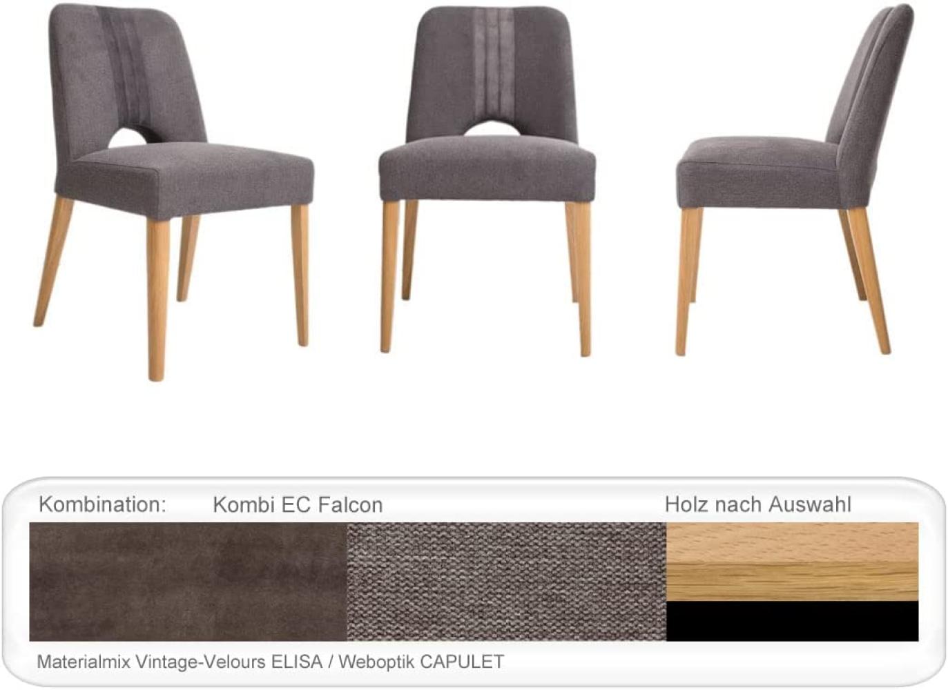 6x Stuhl Naomi Varianten Polsterstuhl Massivholzstuhl Esszimmerstuhl Eiche natur lackiert, Kombi EC Falcon Bild 1