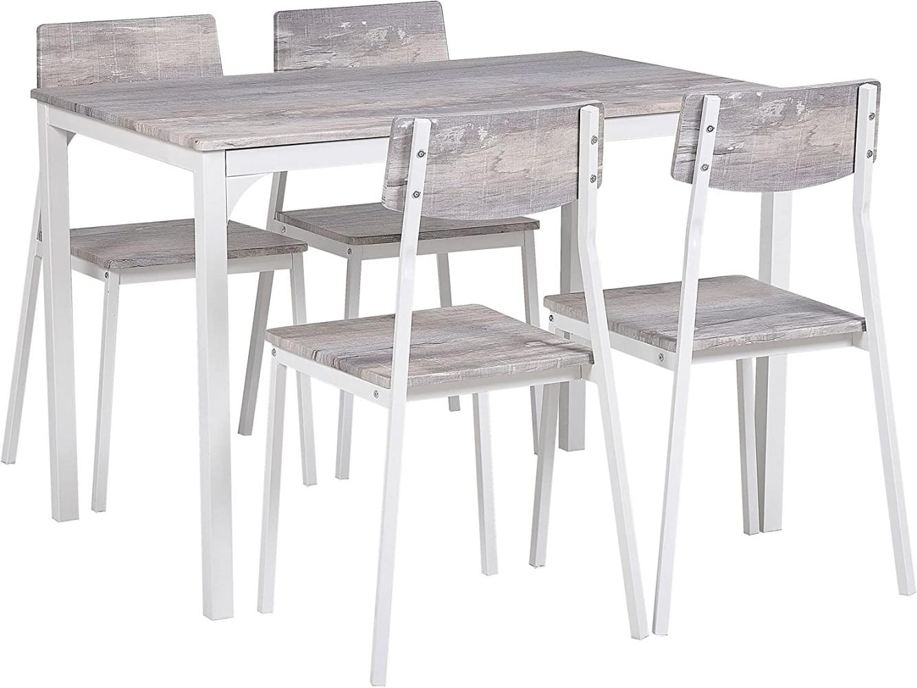 Essgruppe Holzoptik grau / weiß 4-Sitzer 110 x 70 cm BISMARCK Bild 1