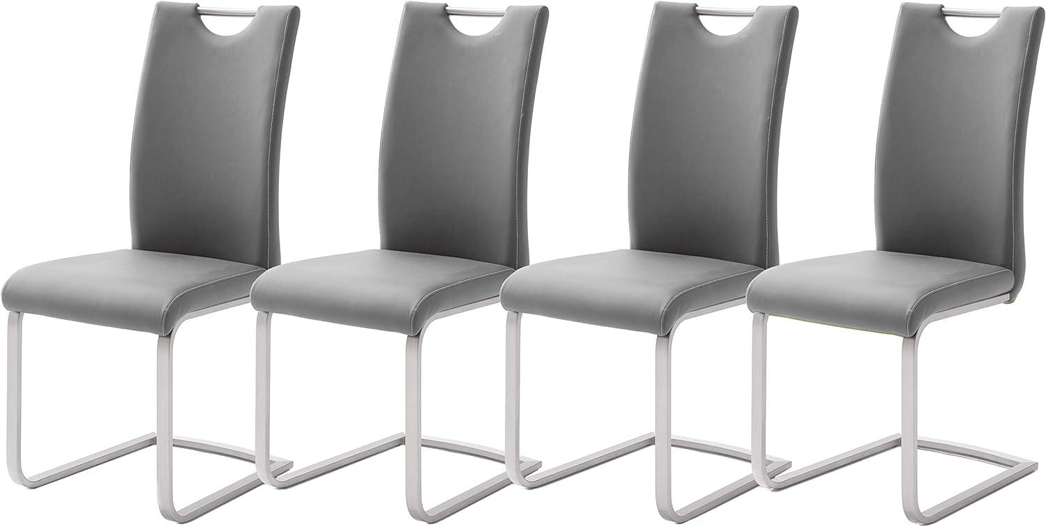 Robas Lund Esszimmerstühle 4er Set Grau Schwingstuhl-Set, Stuhl bis 120 kg belastbar Bild 1