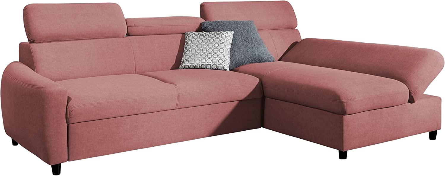 99rooms Litos Ecksofa Velours ESITO Rosa Rechts mit Bild 1