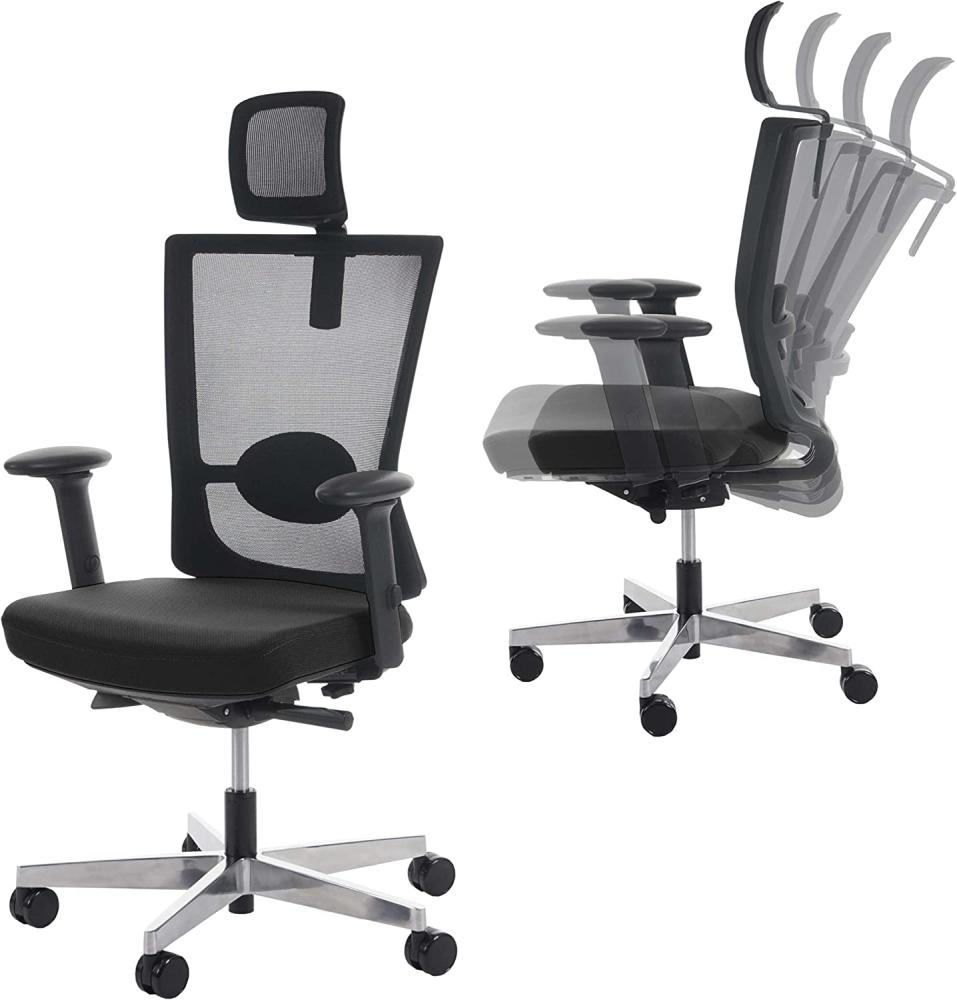 Bürostuhl MERRYFAIR Forte, Sliding-Funktion ergonomisch ~ schwarz, mit Kopfstütze Bild 1