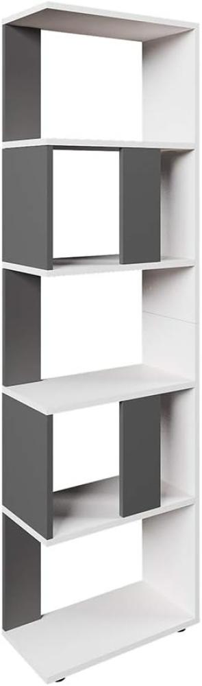 Vicco Raumteiler Bücherregal, 5 Fächer, Weiß Anthrazit, 45 cm Bild 1