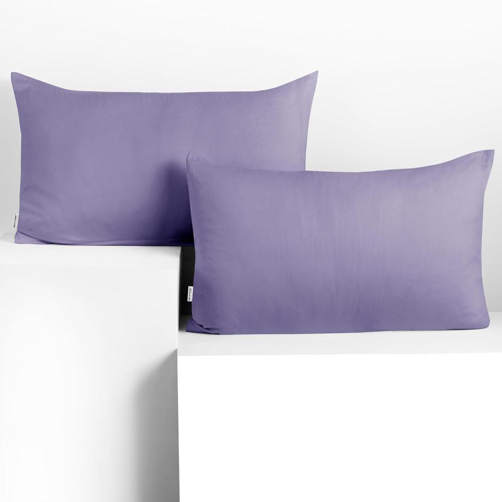 DecoKing 2 Kissenbezüge 50x60 cm Jersey Baumwolle Reißverschluss Lavendel Amber Bild 1
