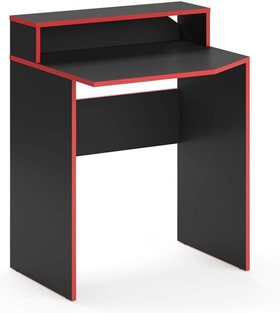 Vicco Computertisch Schreibtisch kurz Arbeitstisch Kron Schwarz Rot Ablage Bild 1