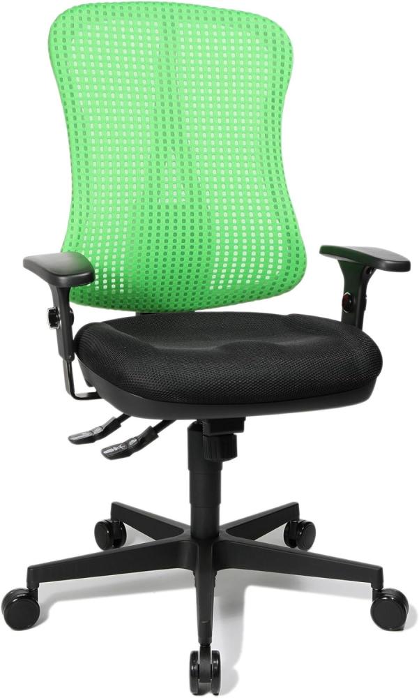 Topstar HE20PBC05 Head Point SY "P4", ergonomischer Bürostuhl, Schreibtischstuhl, Muldensitz, inkl. Armlehnen, Netzrücken, Stoffbezug grün Bild 1