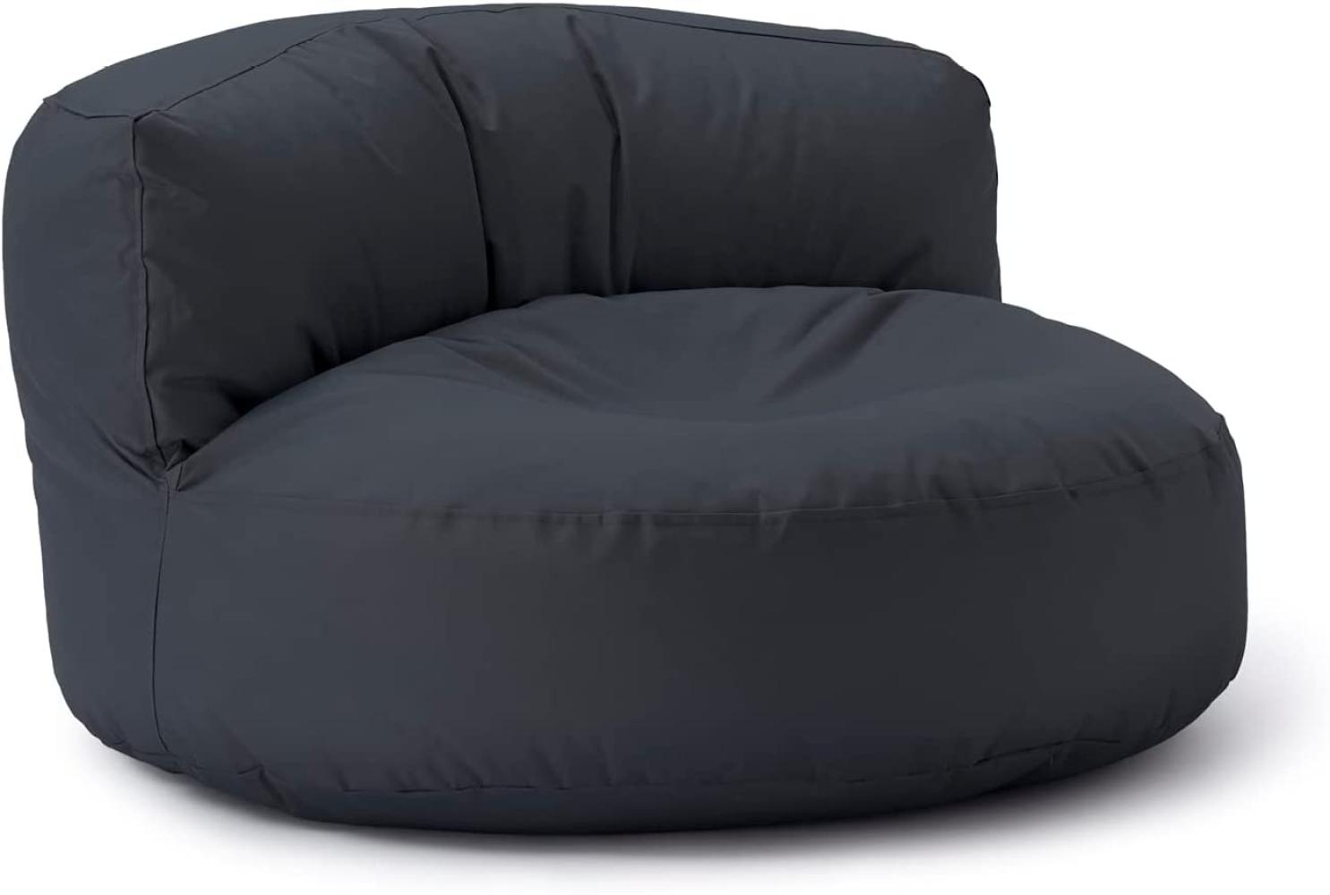 Lumaland Outdoor Sitzsack-Lounge, Rundes Sitzsack-Sofa für draußen, 320l Füllung, 90 x 50 cm, Stahlgrau Bild 1