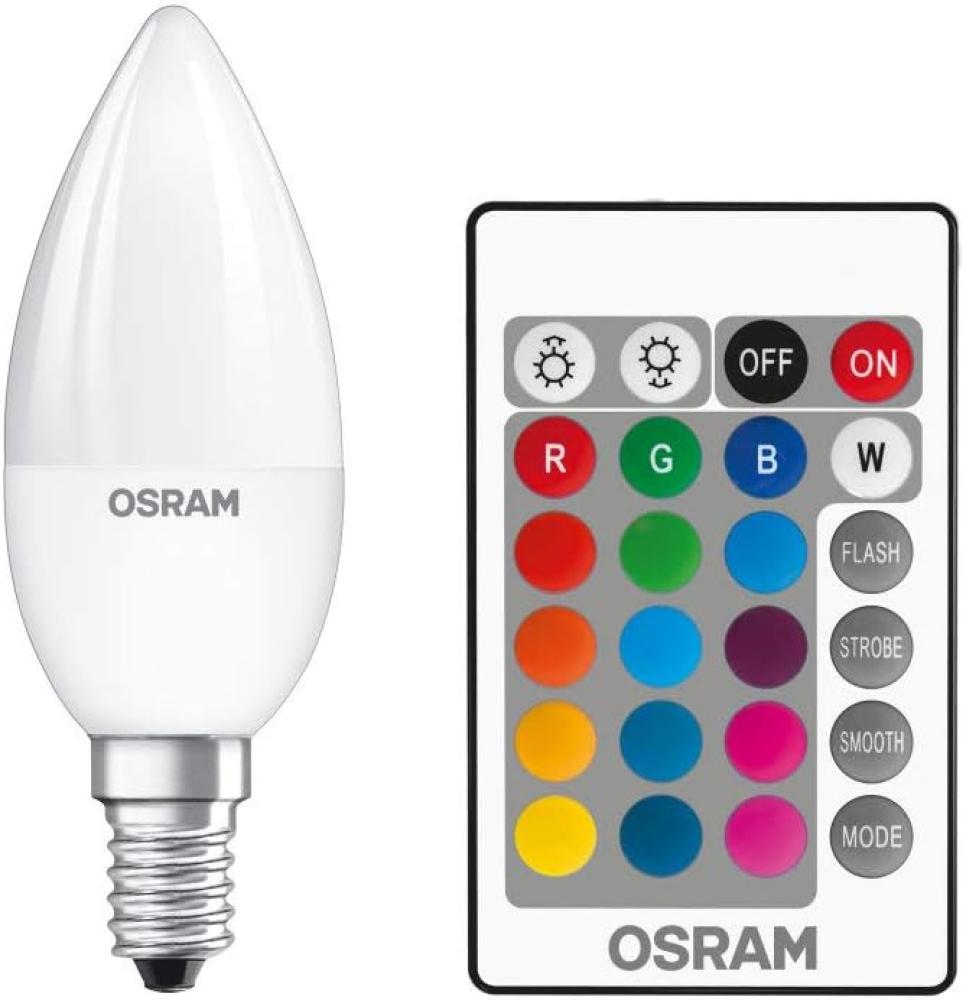 Osram LED-Lampe STAR+ RGBW Remote Candle 4,5W/827 (25W) Frosted Dimmable E14 Bild 1
