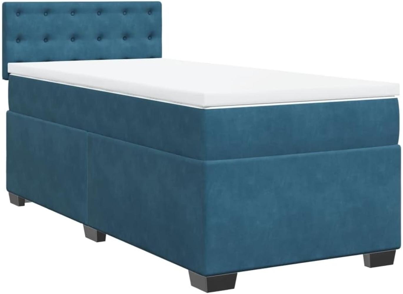 Boxspringbett mit Matratze Blau 90x200 cm Samt 3288514 Bild 1