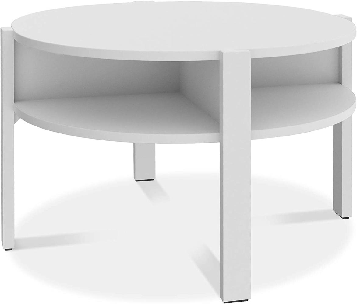 Möbel-Eins TAFFY Couchtisch, Material Dekorspanplatte, rund weiss Bild 1