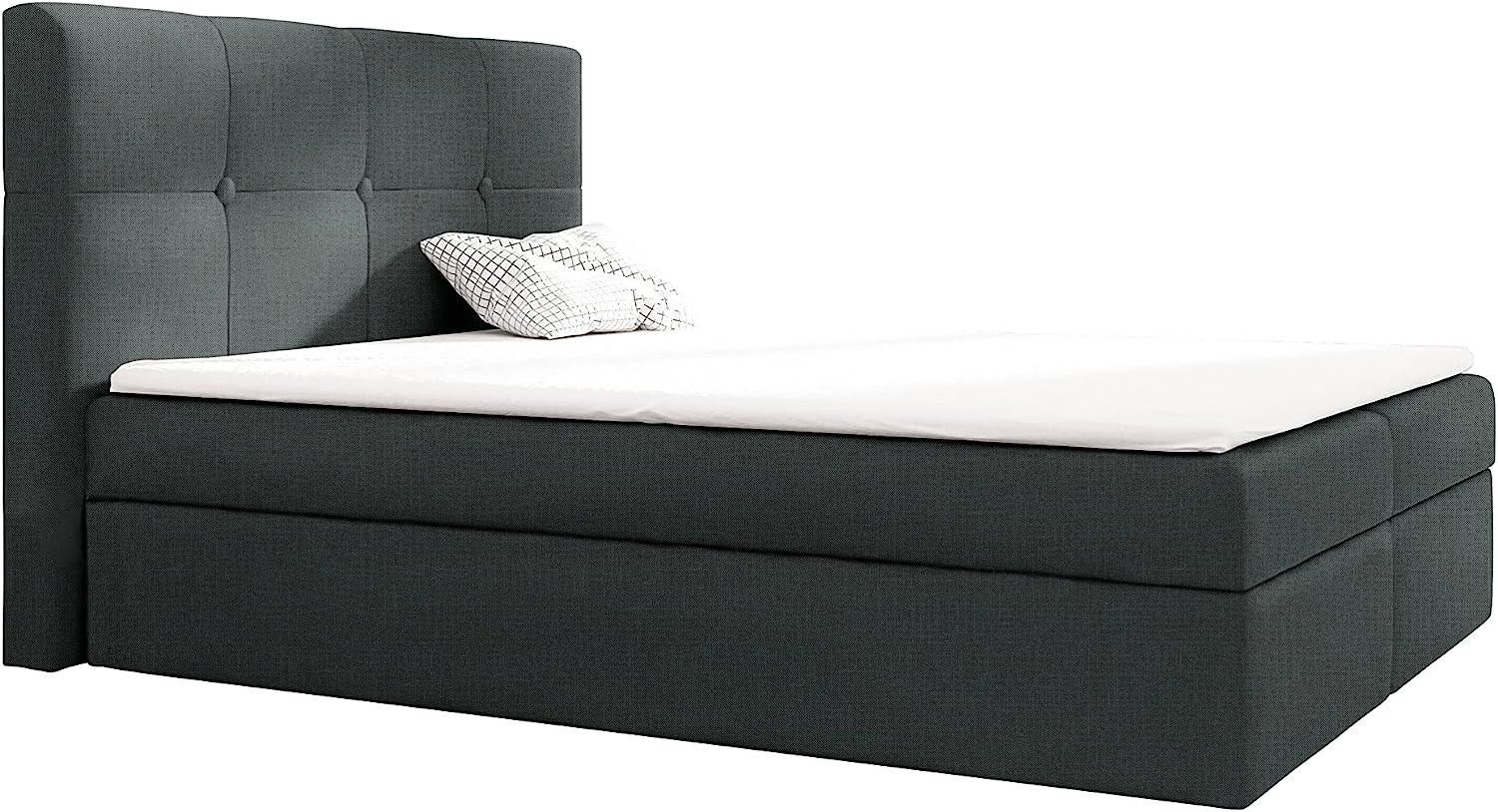 99rooms Verduro Boxspringbett Strukturstoff INARI Hellgrau 140x200 cm Bild 1