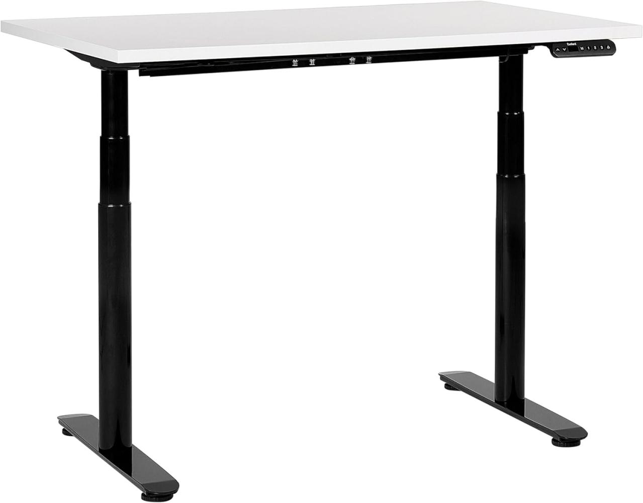 Schreibtisch weiß schwarz 120 x 72 cm elektrisch höhenverstellbar DESTINAS Bild 1