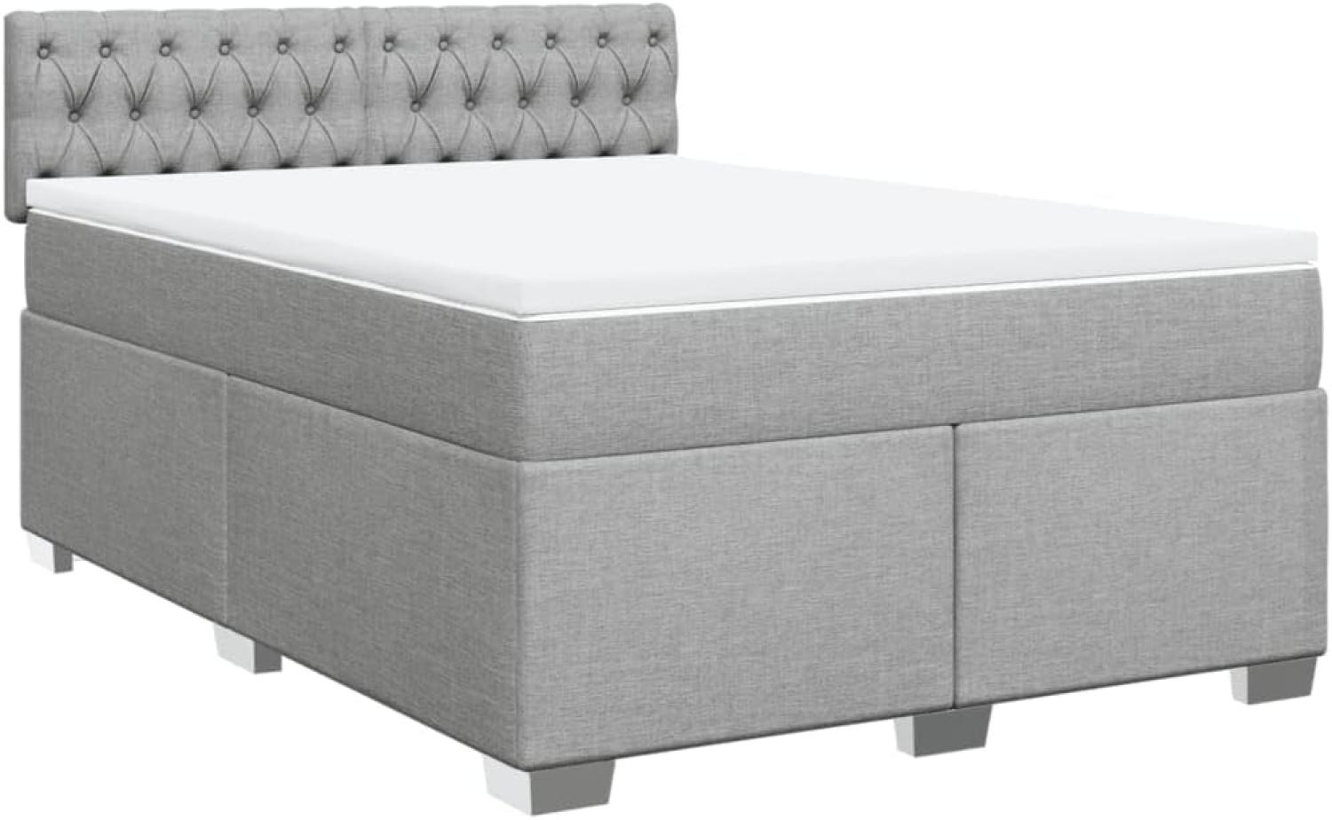 Boxspringbett mit Matratze Hellgrau 140x190 cm Stoff 3285890 Bild 1