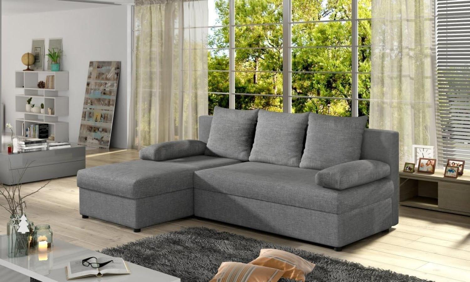 Designer Sofa Cali mit Stauraum und Schlaffunktion Grau Links Bild 1