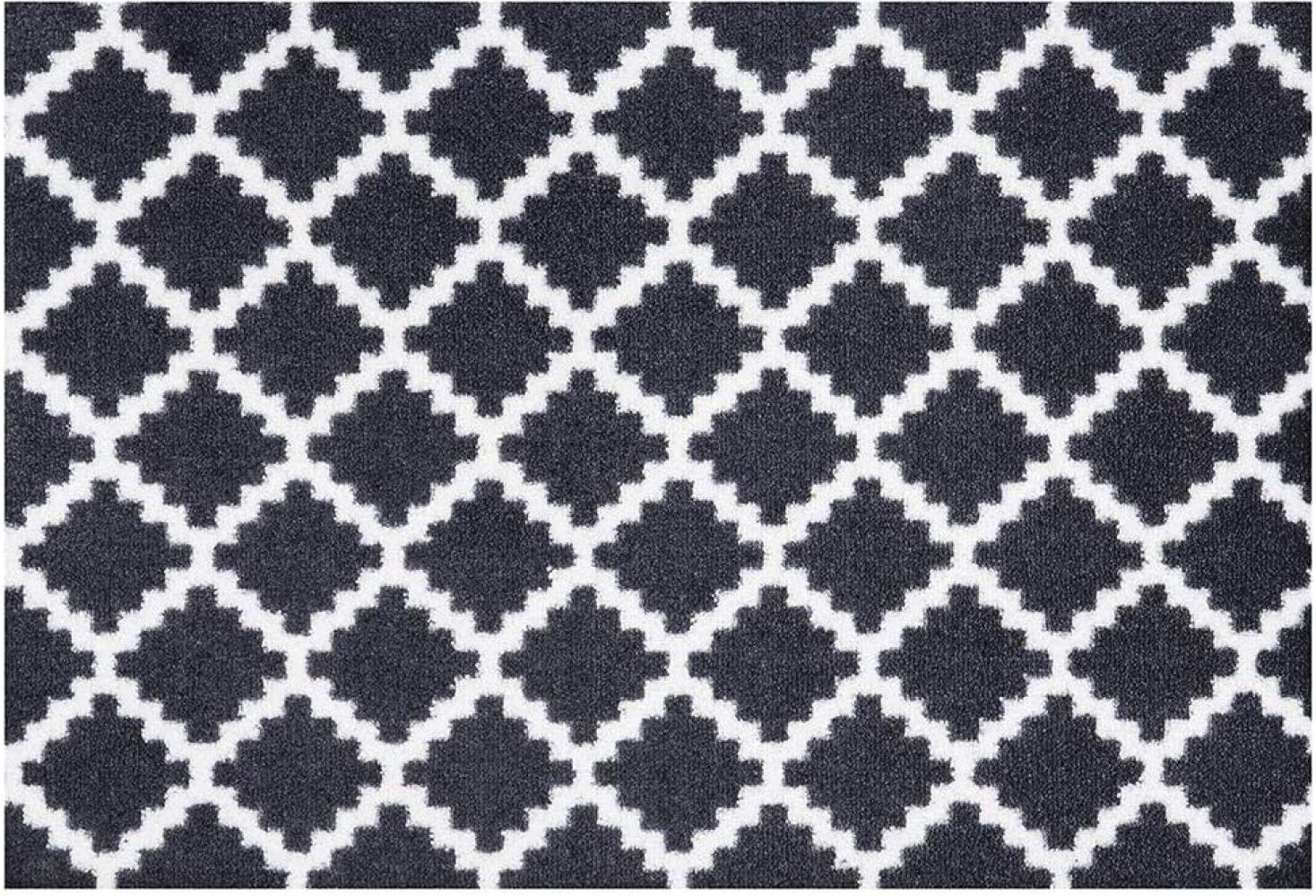 Kurzflor Fußmatte Elegance Schwarz Weiß - 50x150x0,7cm Bild 1