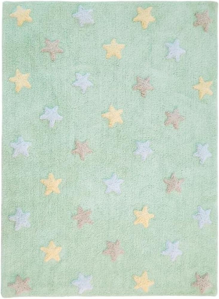 Lorena Canals Kinderteppich Soft Mint Sterne Tricolor 	120 x 160 cm Bild 1