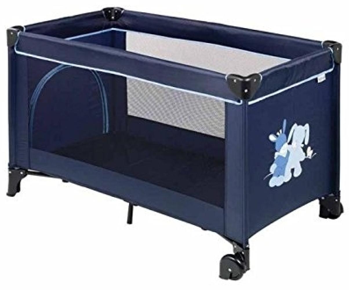 Nattou Reisebett für Babys mit Transporthülle, Alex und Bibou, 120 x 60 x 75 cm, 100% Polyester, Blau Bild 1