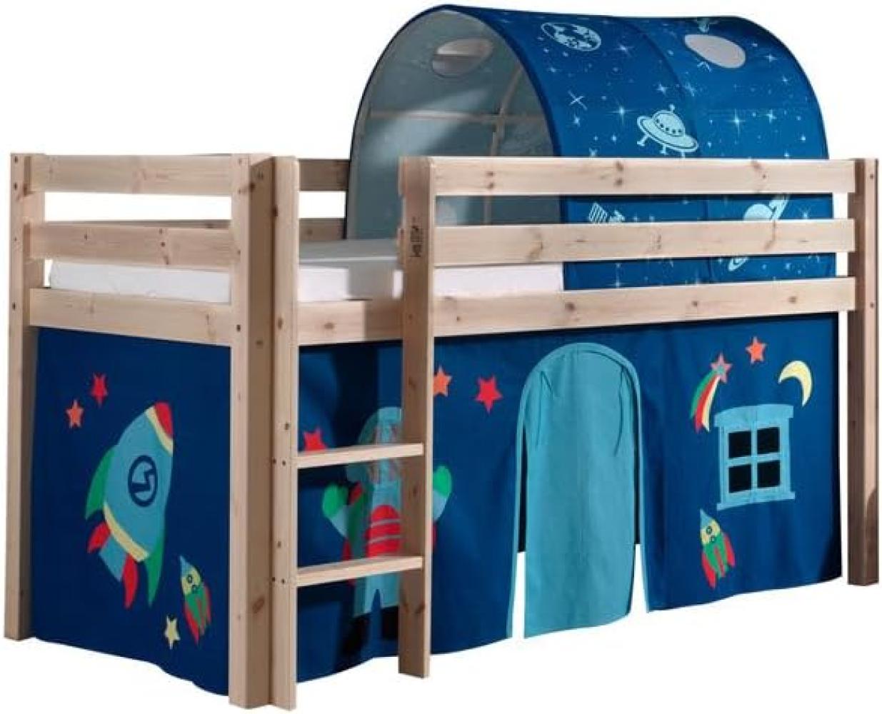 Spielbett Pino mit Textilset Vorhang und Tunnel "Astro" Bild 1
